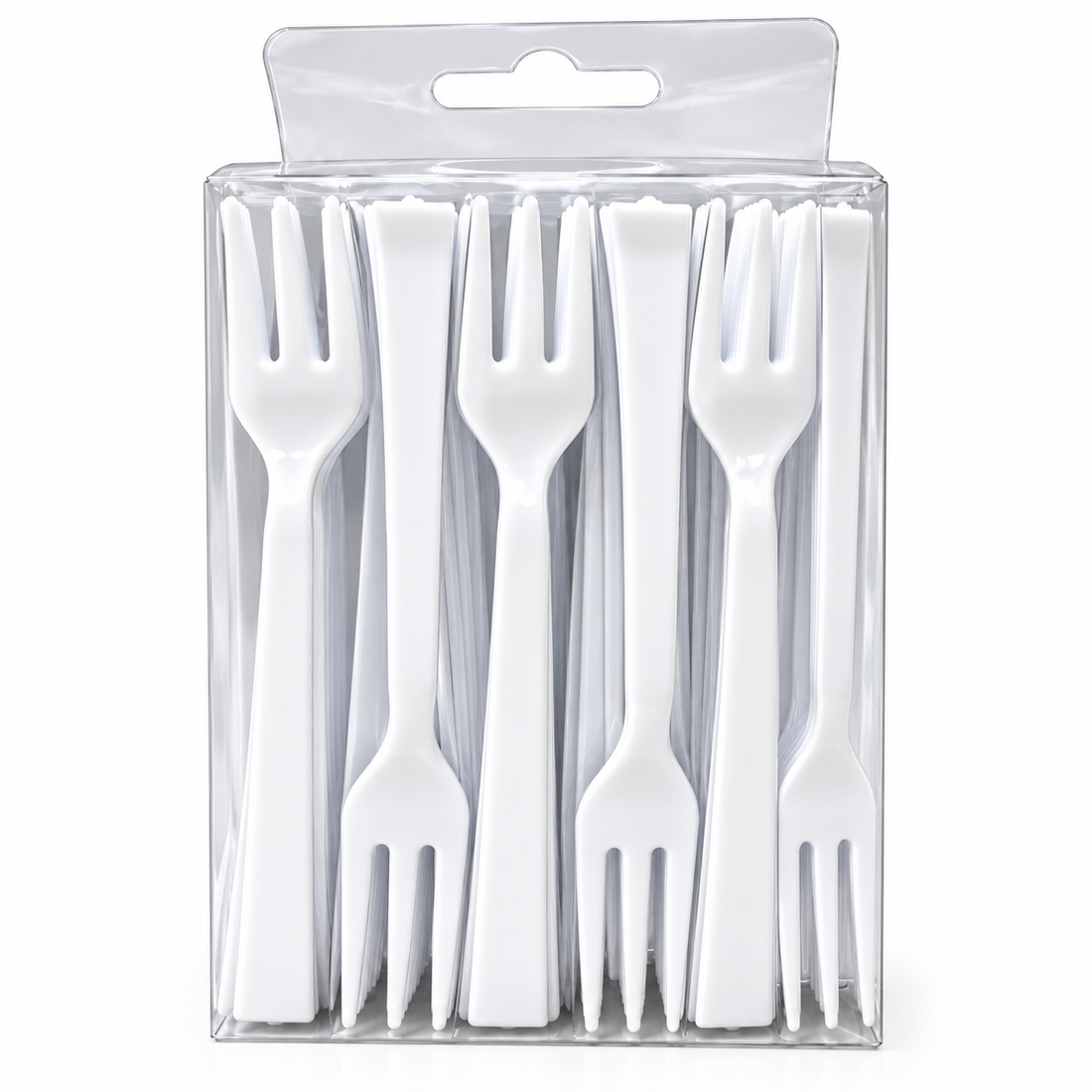 DISP. SMALL FORK WHITE 48 PCS