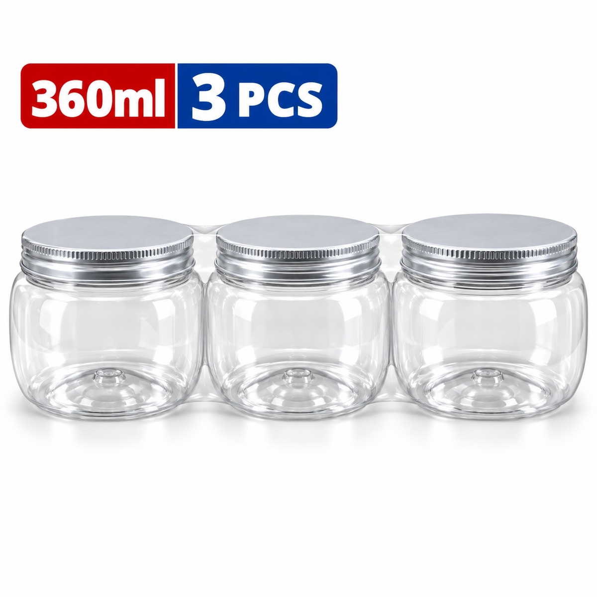 PLASTIC JAR 360ML 3PCS