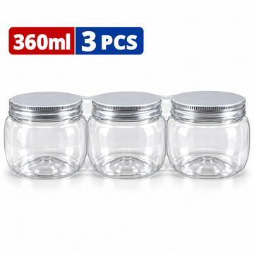PLASTIC JAR 360ML 3PCS