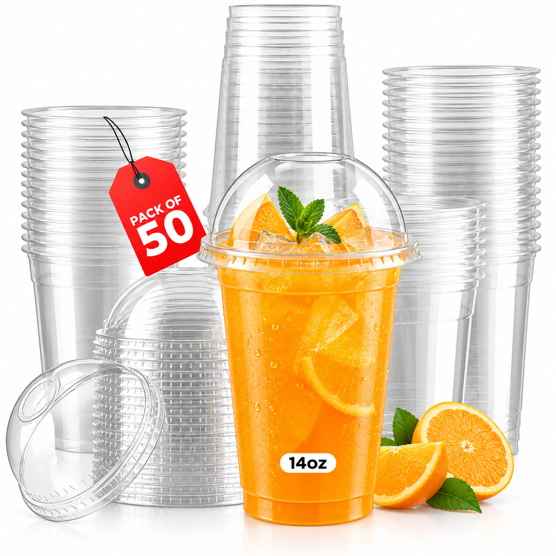 Juice Cup 14OZ with Dome Lid | Pack of 1000