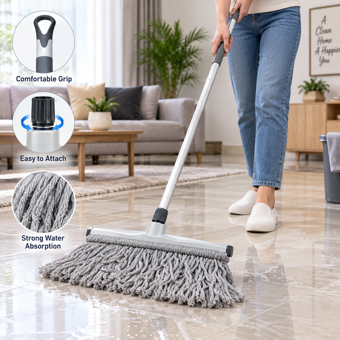 MOP WITH STICK 50CM