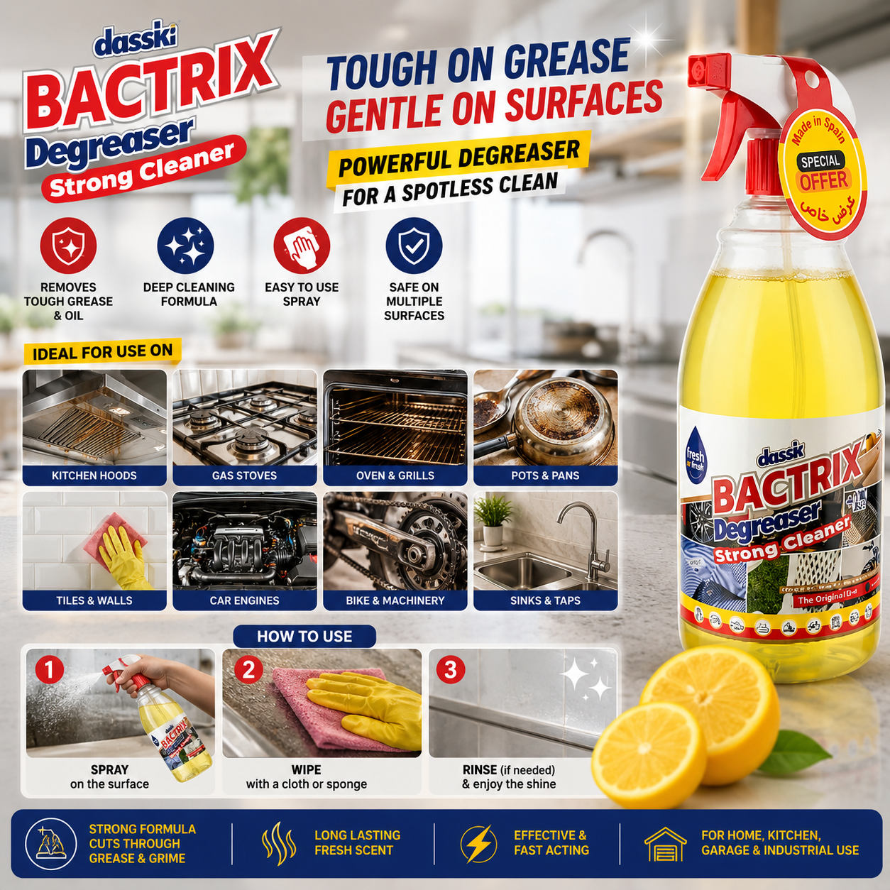 Classic Bactrix Multipurpose Degreaser & Strong 1L