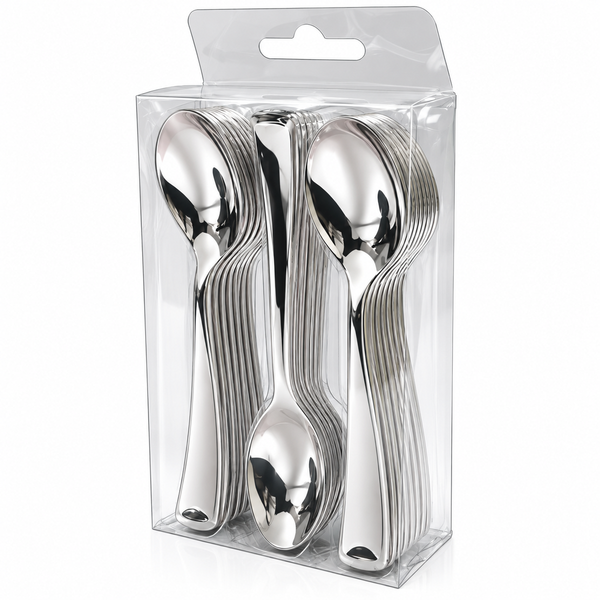 DISP. SPOON SILVER 24PCS