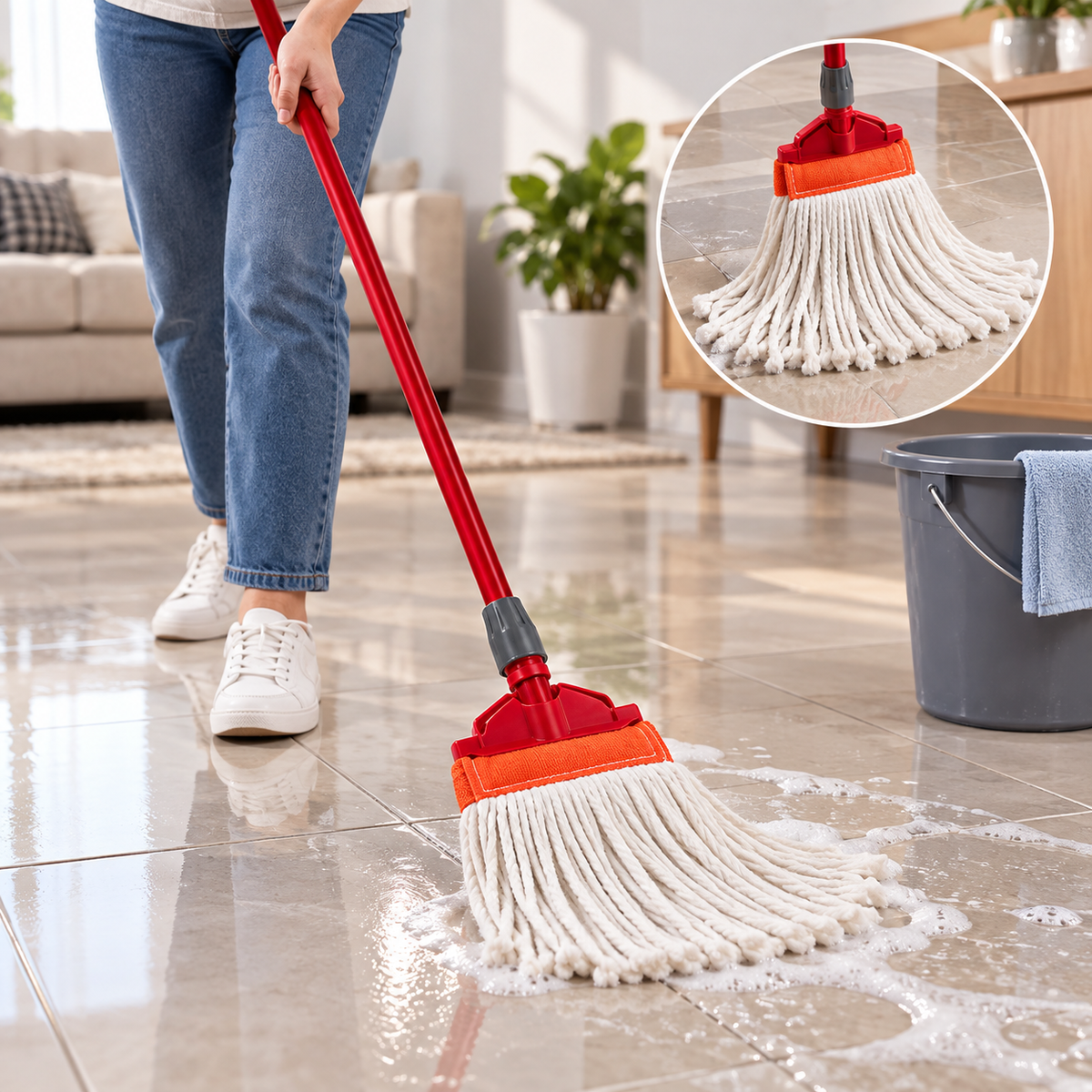 Cotton Dust Mop W/Stick 37*15cm