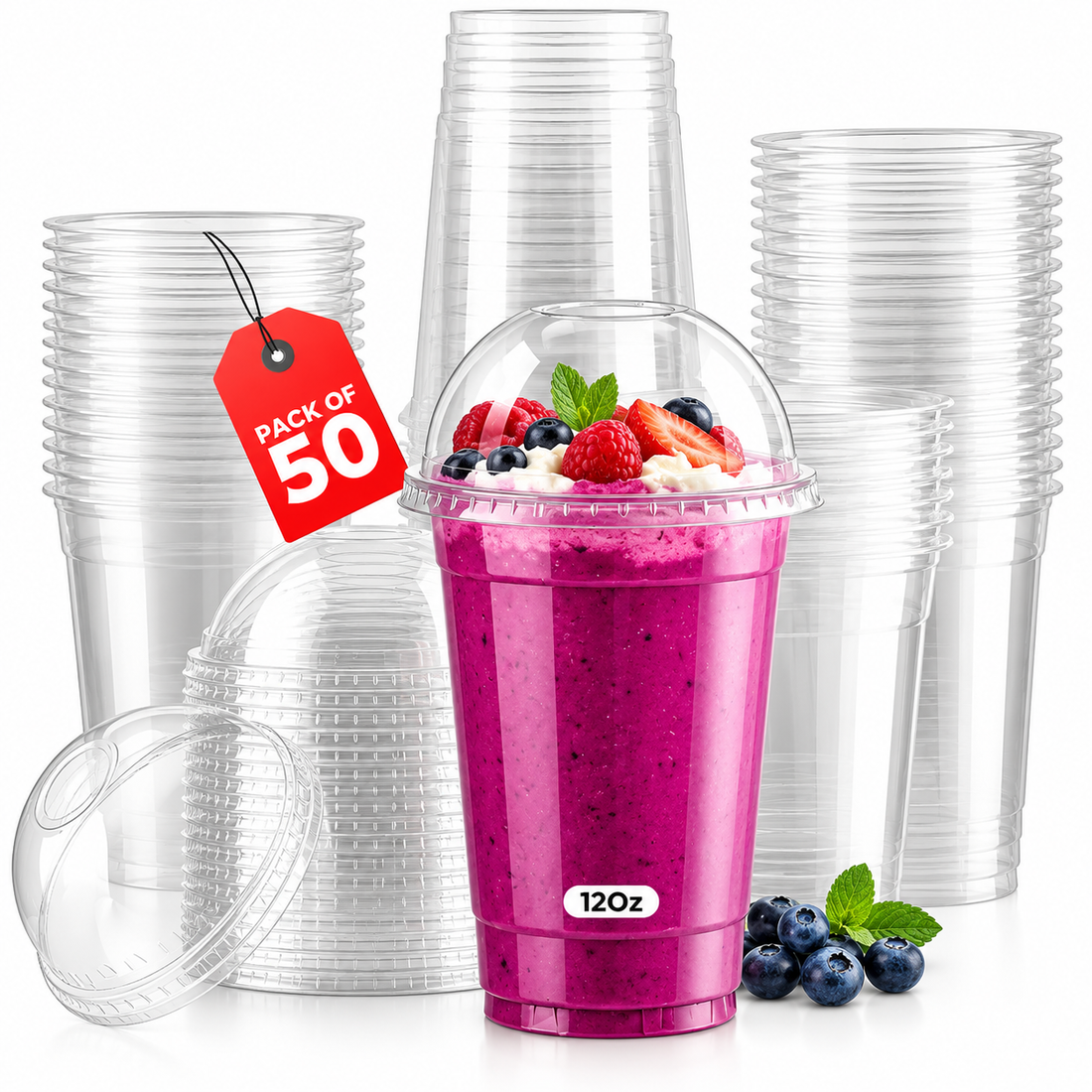Juice Cup 12OZ with Dome Lid| Pack of 1000