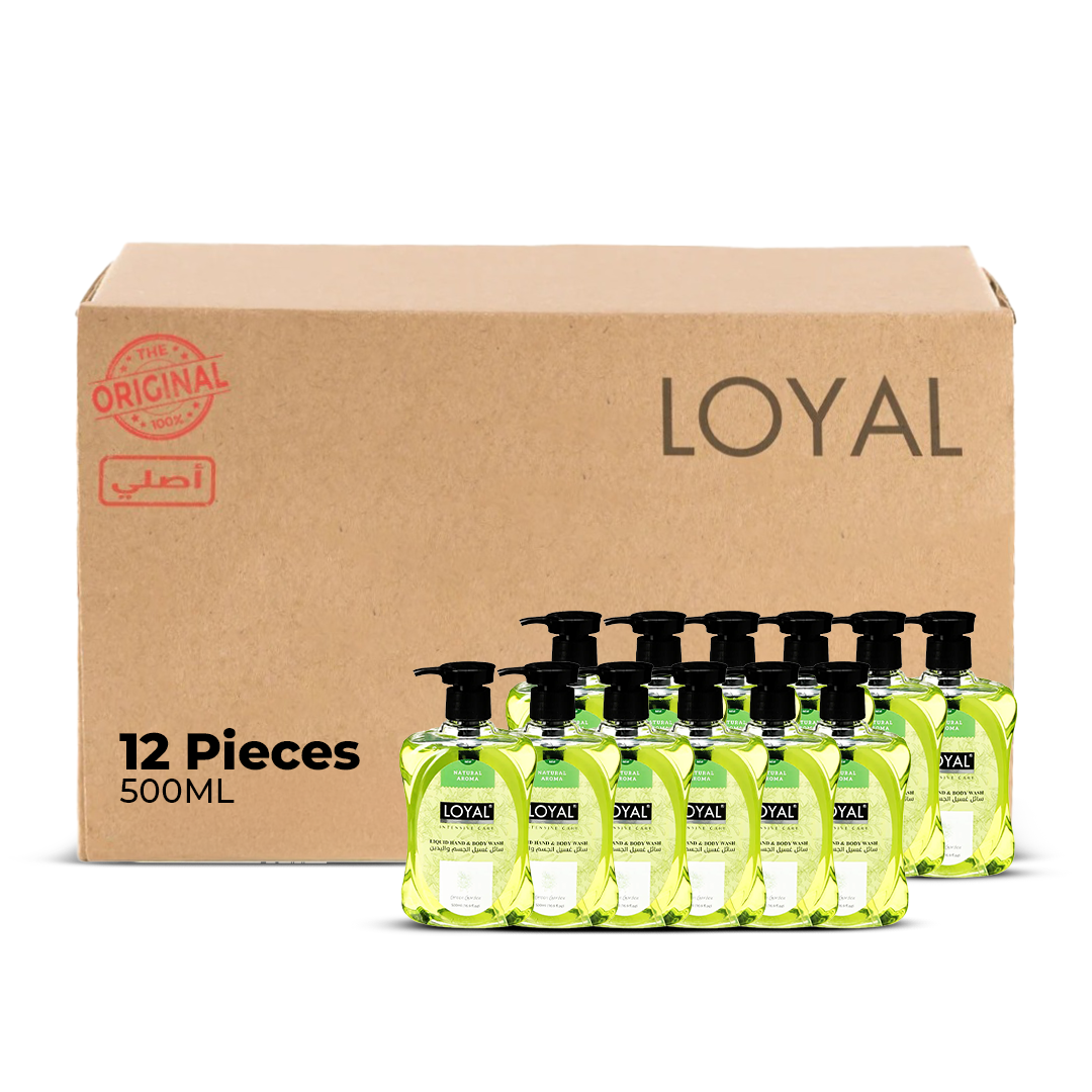 Loyal Liquid Hand & Body Wash 500ML Green Garden | Pack of 12