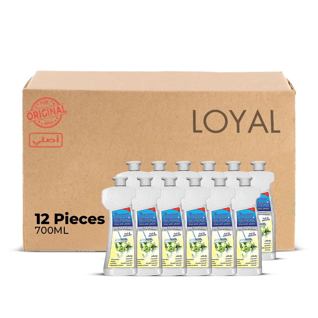 معطر جو منزلي متعدد الاستخدامات من لويال، ٧٠٠ مل، برائحة الياسمين والنعناع | عبوة من ١٢ قطعة (كرتونة)