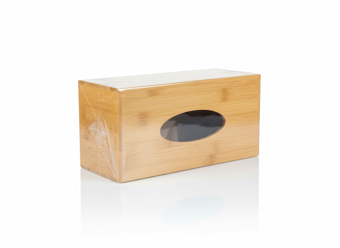 علبة مناديل خشبية