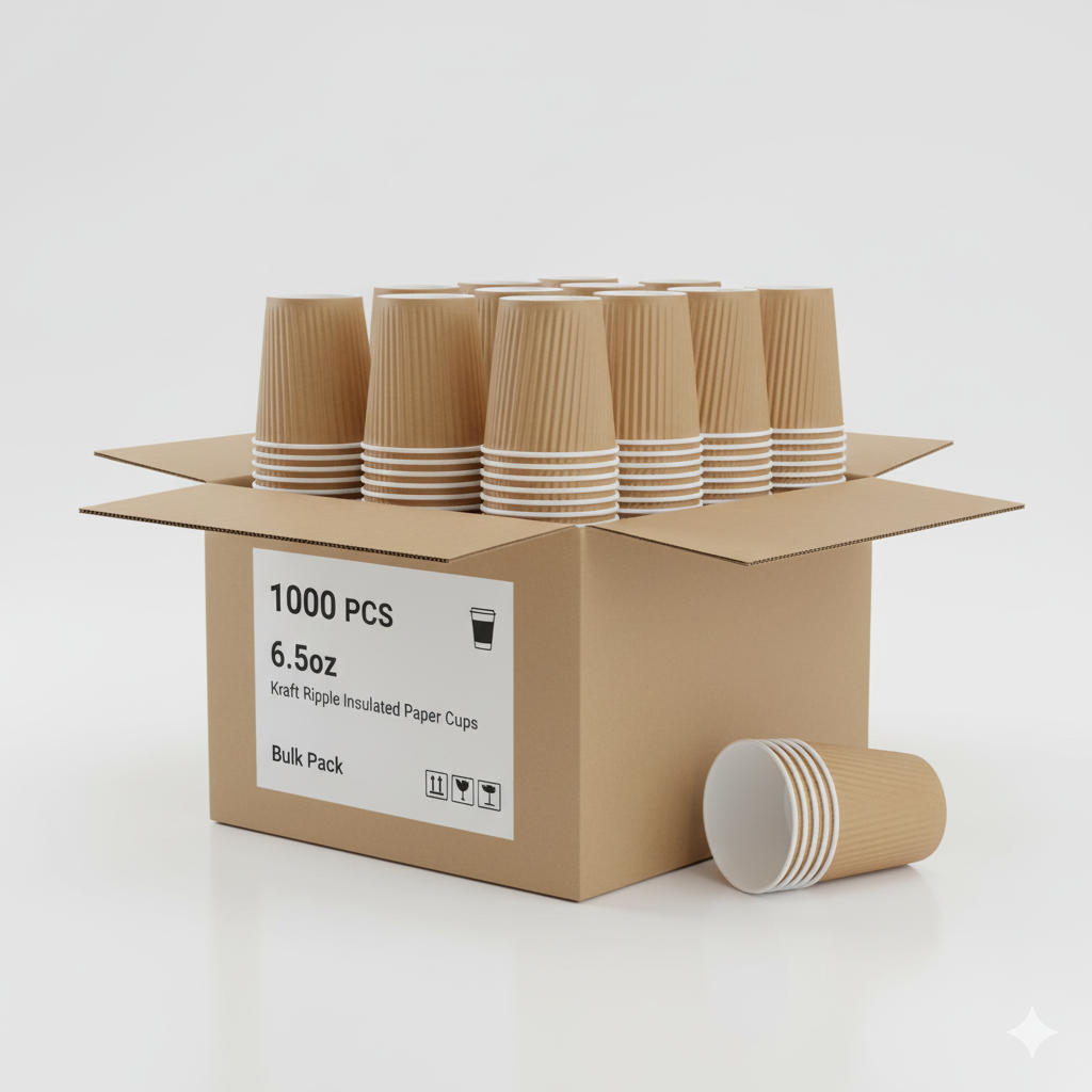 Ripple Paper Cup 6.5oz  25PCS GOLD Pack of 1000