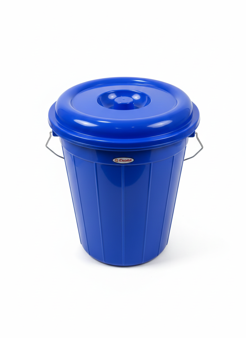 برميل بلاستيكي دائري بغطاء، رقم: 100