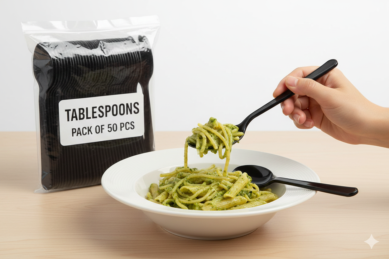 ملعقة HD سوداء 50 قطعة