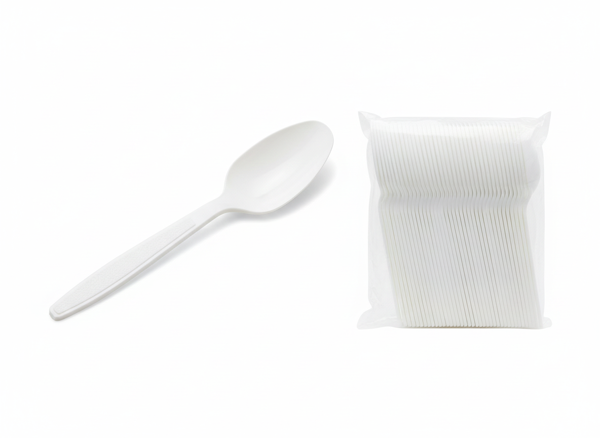 White Table Spoon HD 50PCS
