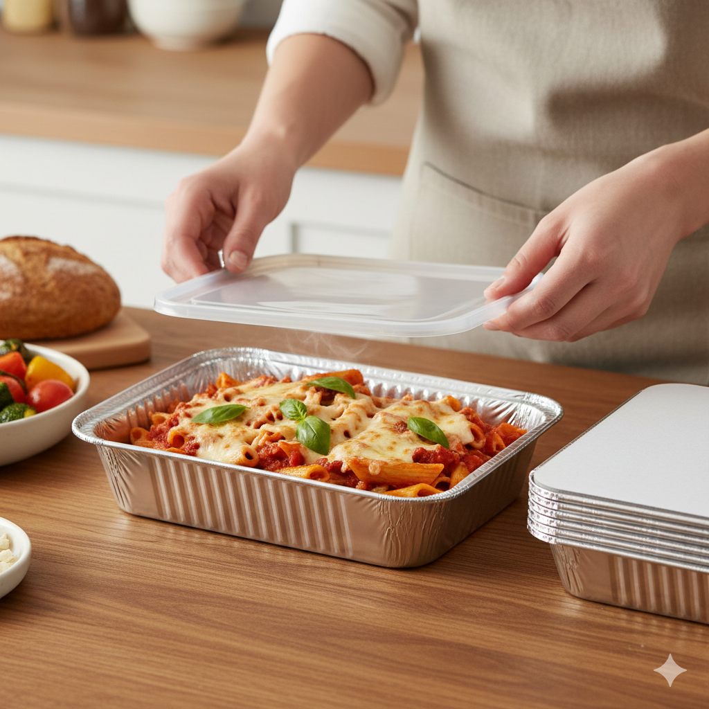 83185 Aluminum Container with Lids 1850 CC | Pack of 400