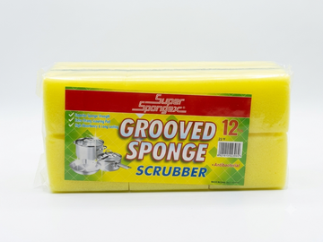 Yellow Grooved Sponge Scourer 1X12