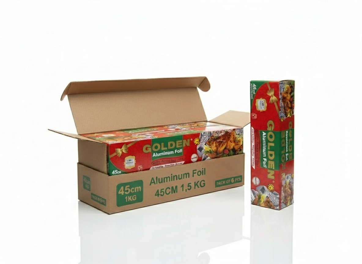 Golden Aluminum Foil 45CM | 1.5KG-Pack of 6