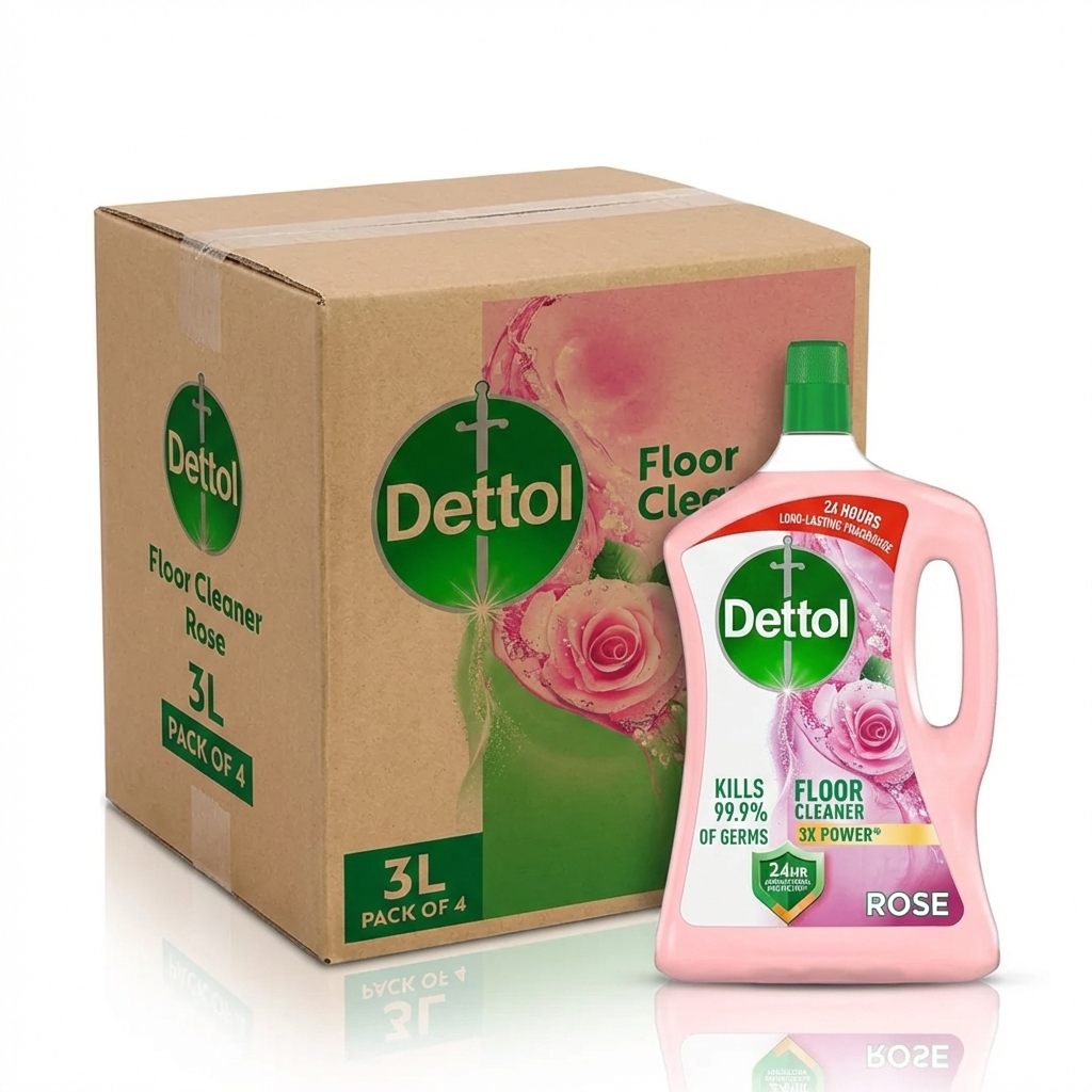 Dettol Multipurpose Floor Cleaner 3L Rose-Pack of 4
