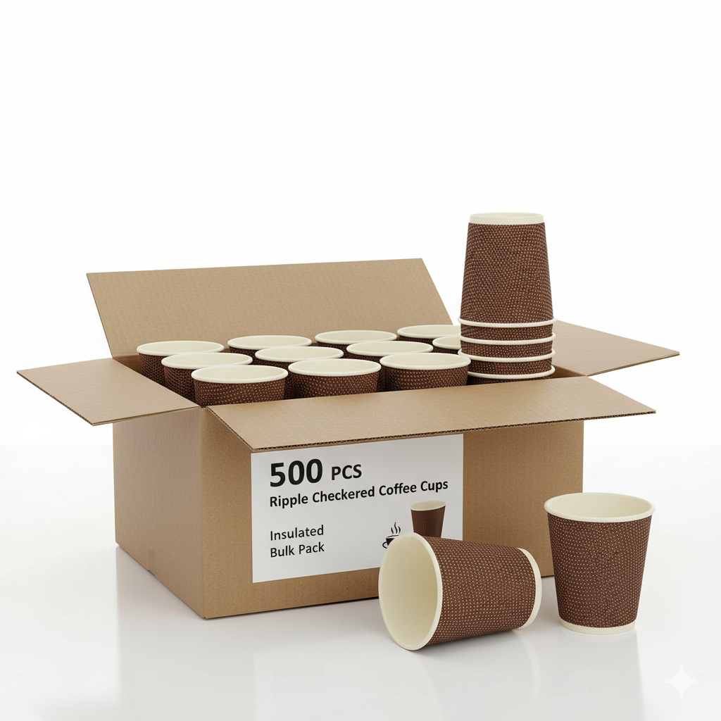 Ripple cup 8oz  Checks 25PCS-Pack of 500