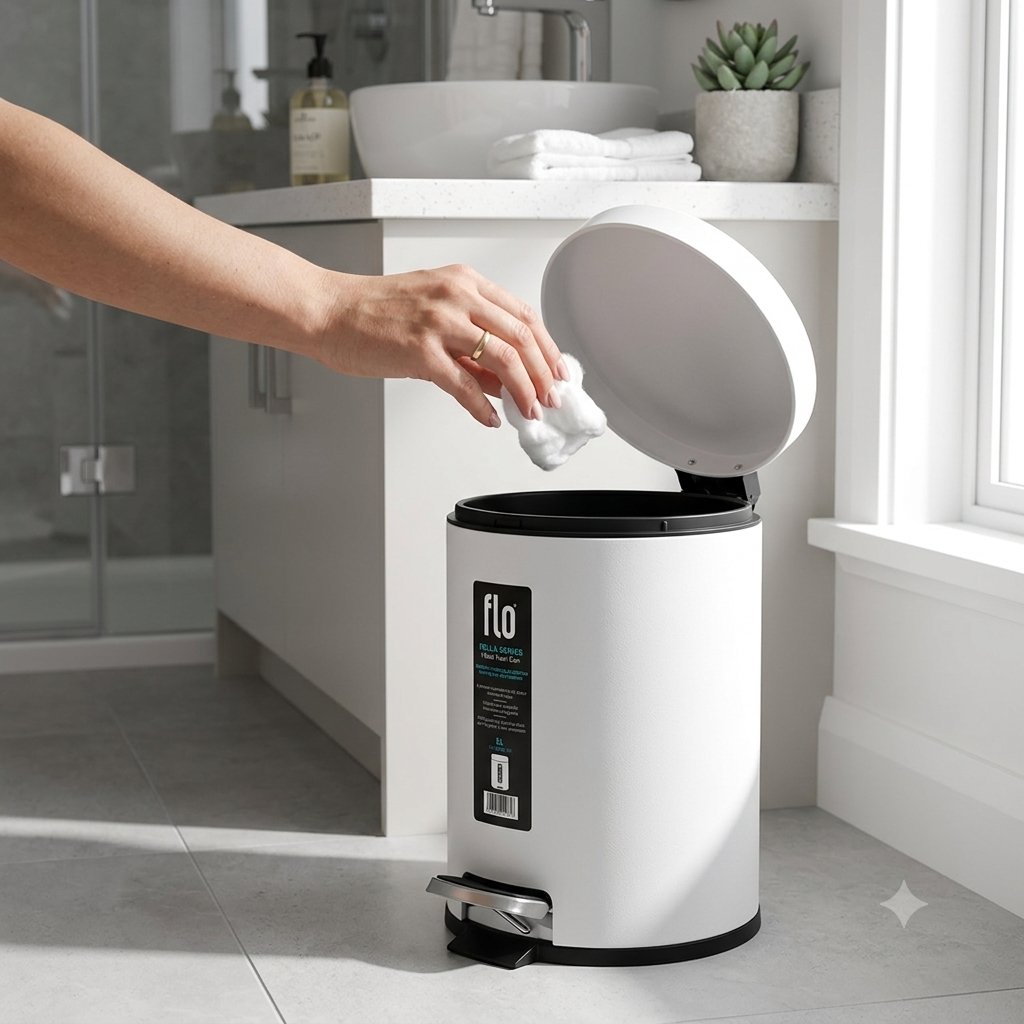 FLO S.S DUSTBIN - DELLA WHITE  5L