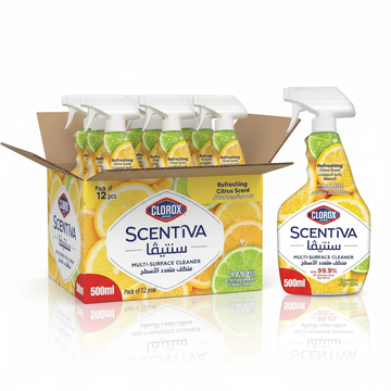 كلوركس سينتيفا ٥٠٠ مل، برائحة حمضيات مدغشقر، عبوة من ١٢ قطعة