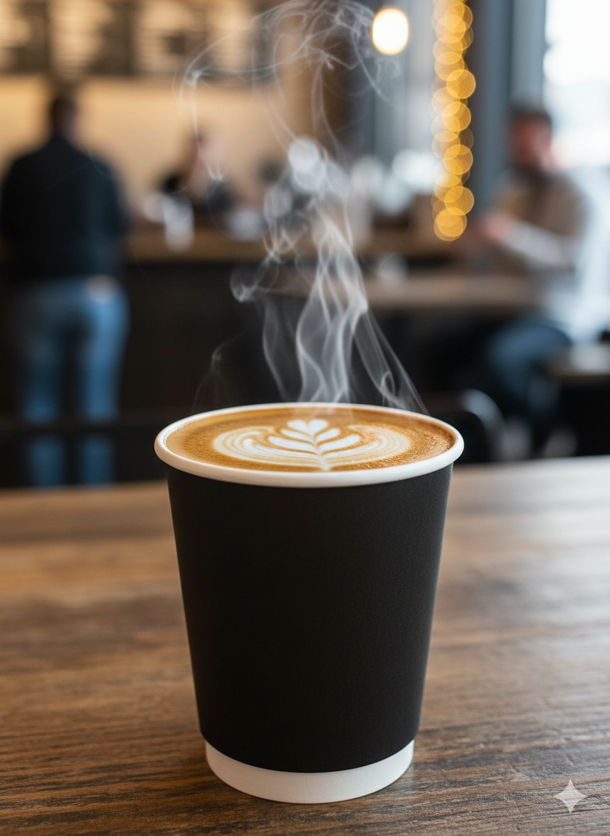 D/W Paper Cup 8oz BLACK Pack of 500