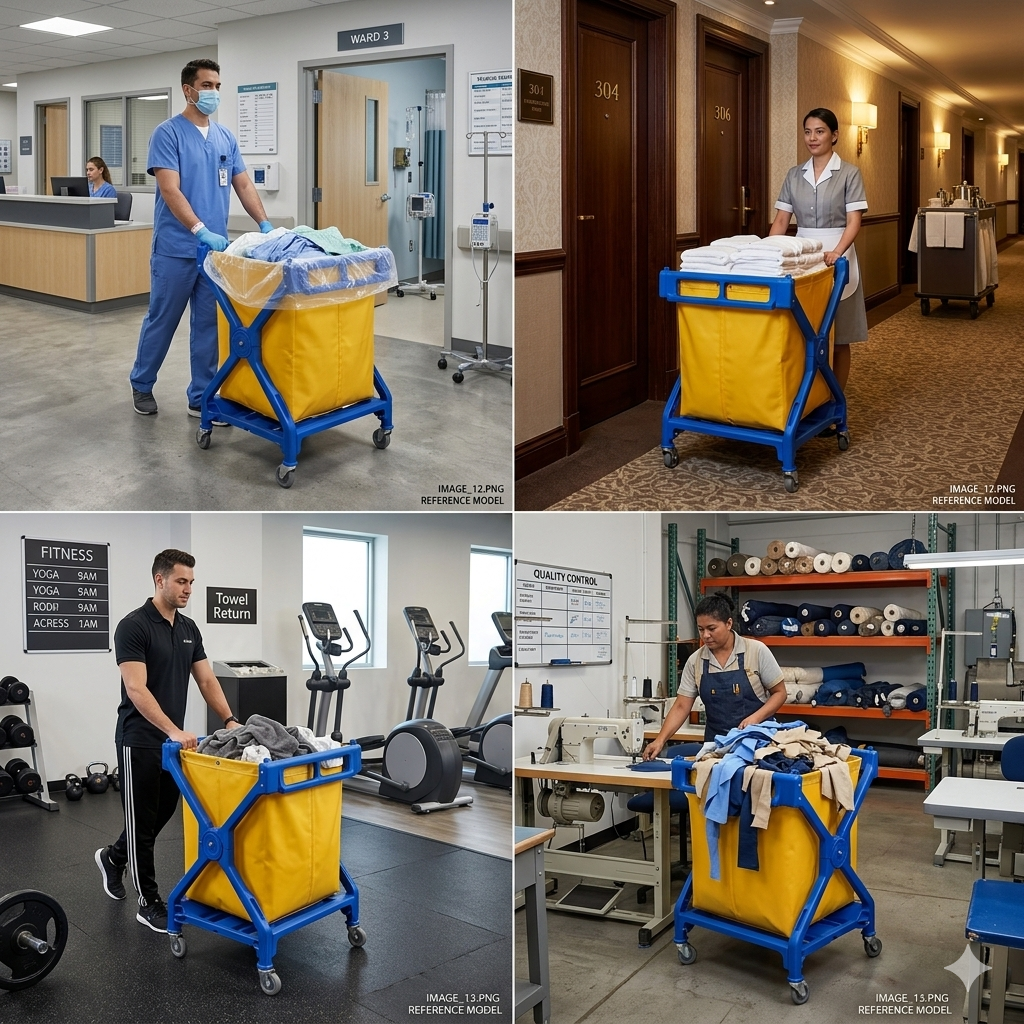 X Shape Plastic Laudry Cart