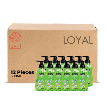 غسول اليدين الرغوي لويال ٥٠٠ مل، عبوة من ١٢ قطعة من غسول اليدين الأخضر (كرتونة)