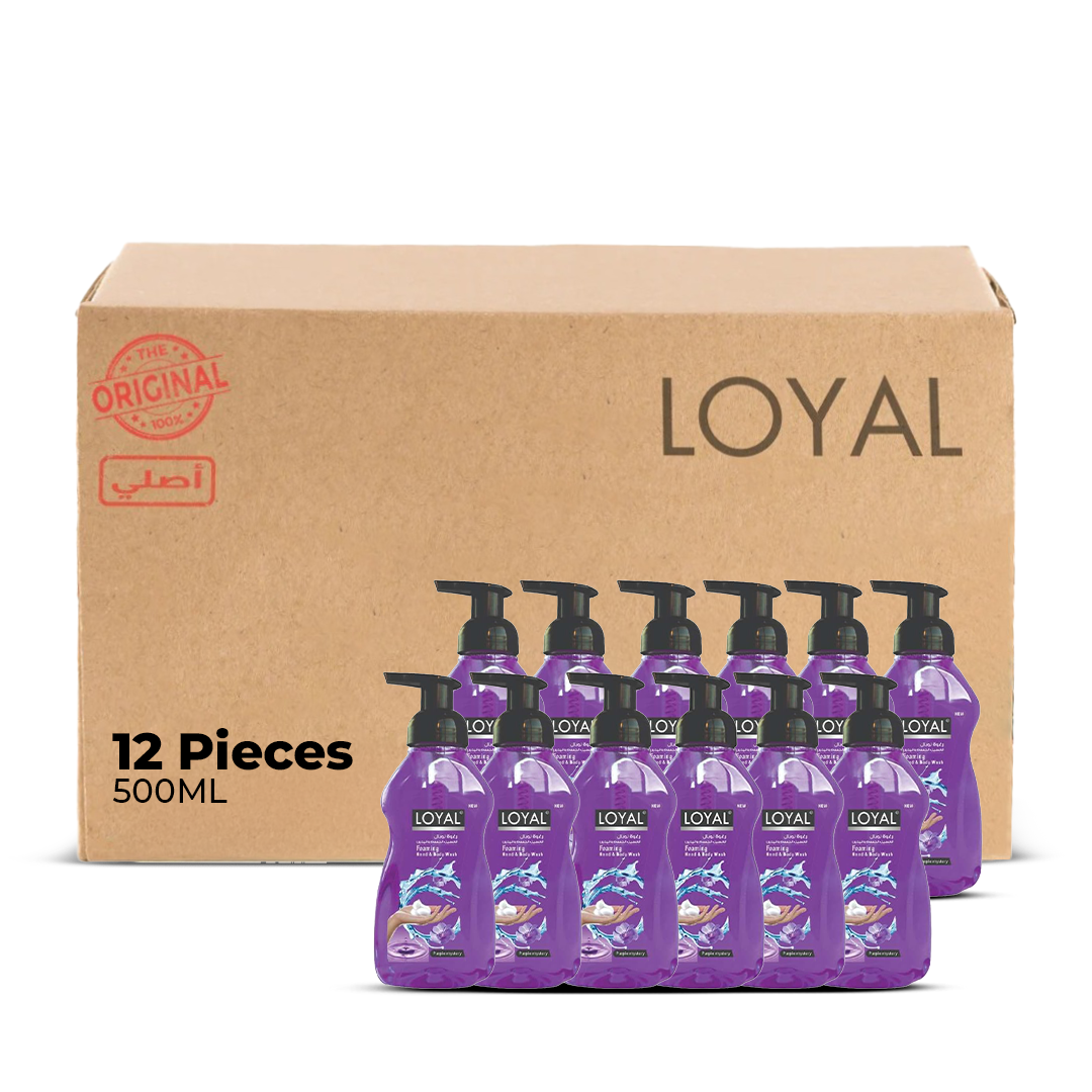 غسول اليدين الرغوي لويال ٥٠٠ مل برائحة أرجوانية غامضة | عبوة من ١٢ قطعة (كرتونة)