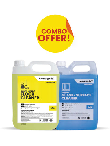 Floor Cleaner M4 | Sunny Lemon 5L + Glass & Surface Cleaner M9 | 5L Combo