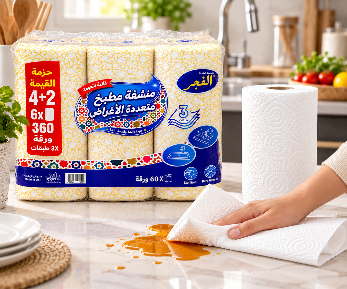 Al Fajr Multipurpose Kitchen Towel 180gm 3ply 6 rolls