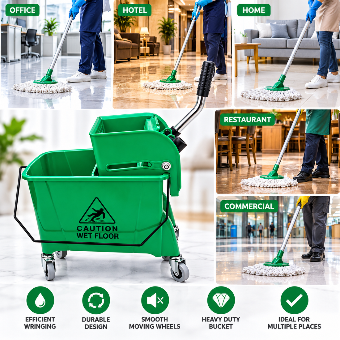 Mop Bucket Green 20L