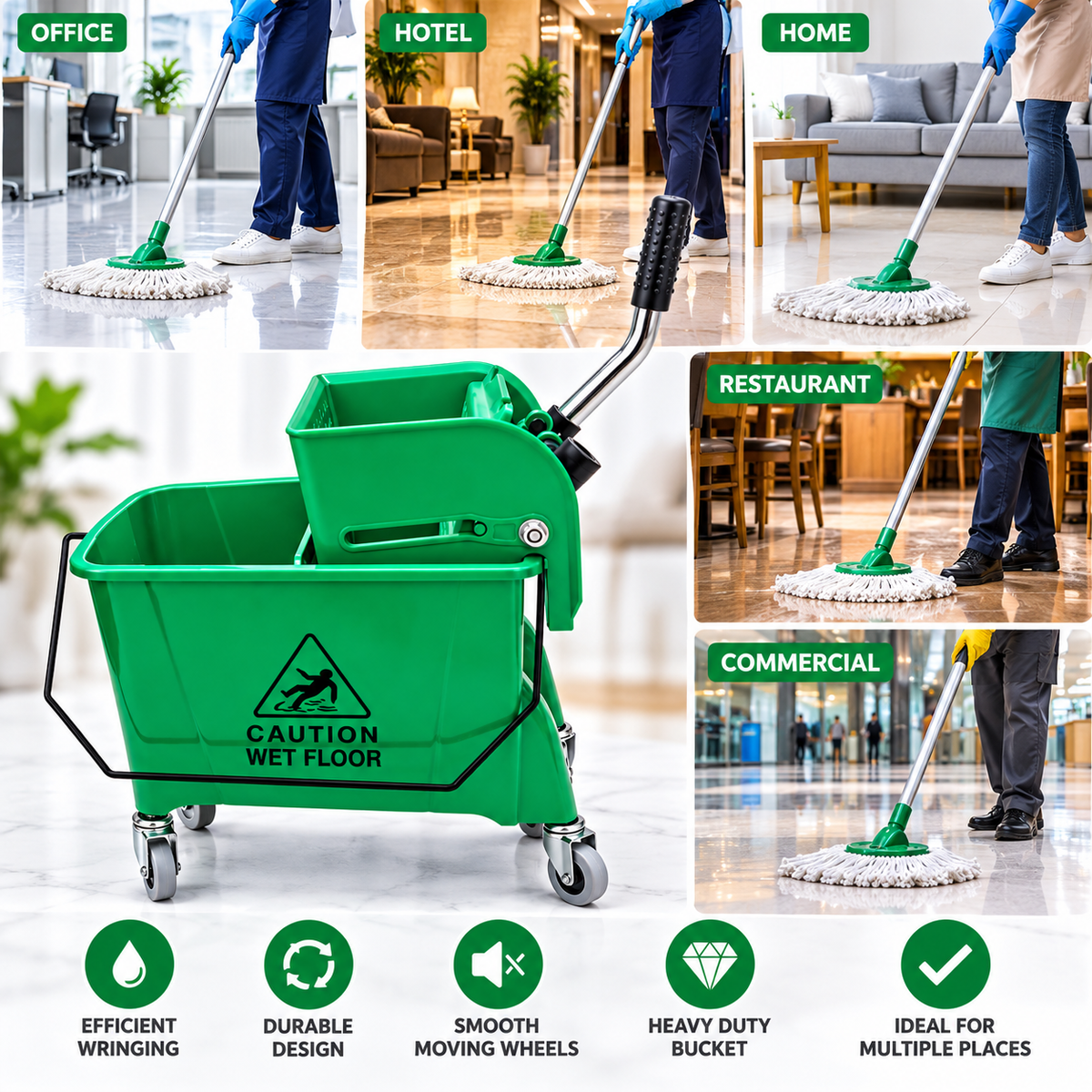 Mop Bucket Green 20L