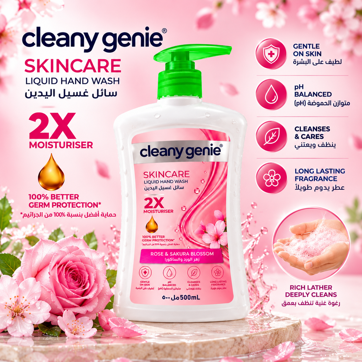 CG Liquid Hand wash 500ml Skincare Rose & Sakura Blossom