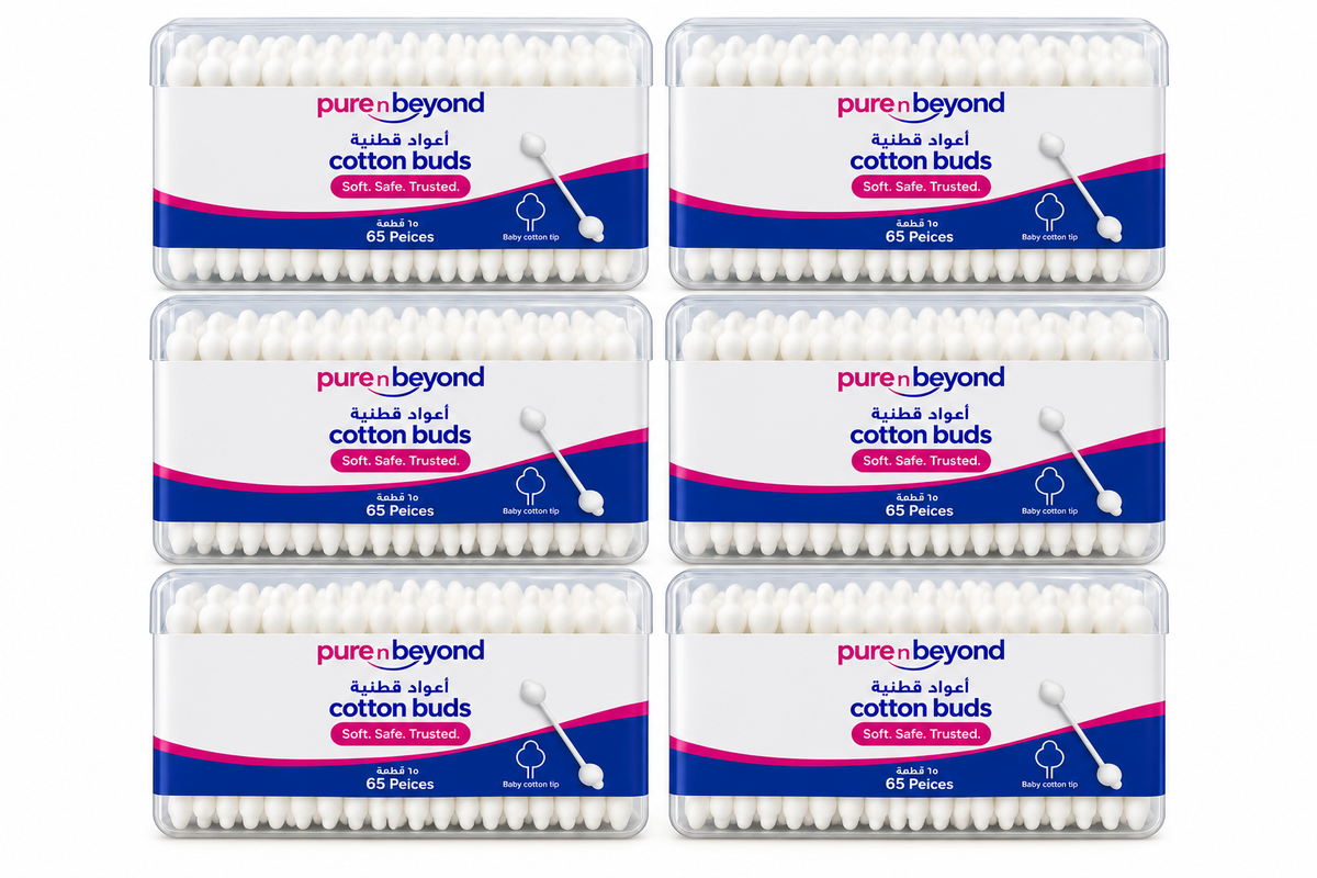 Pure n Beyond Baby Cotton Buds 65pcs B-Pack of 6