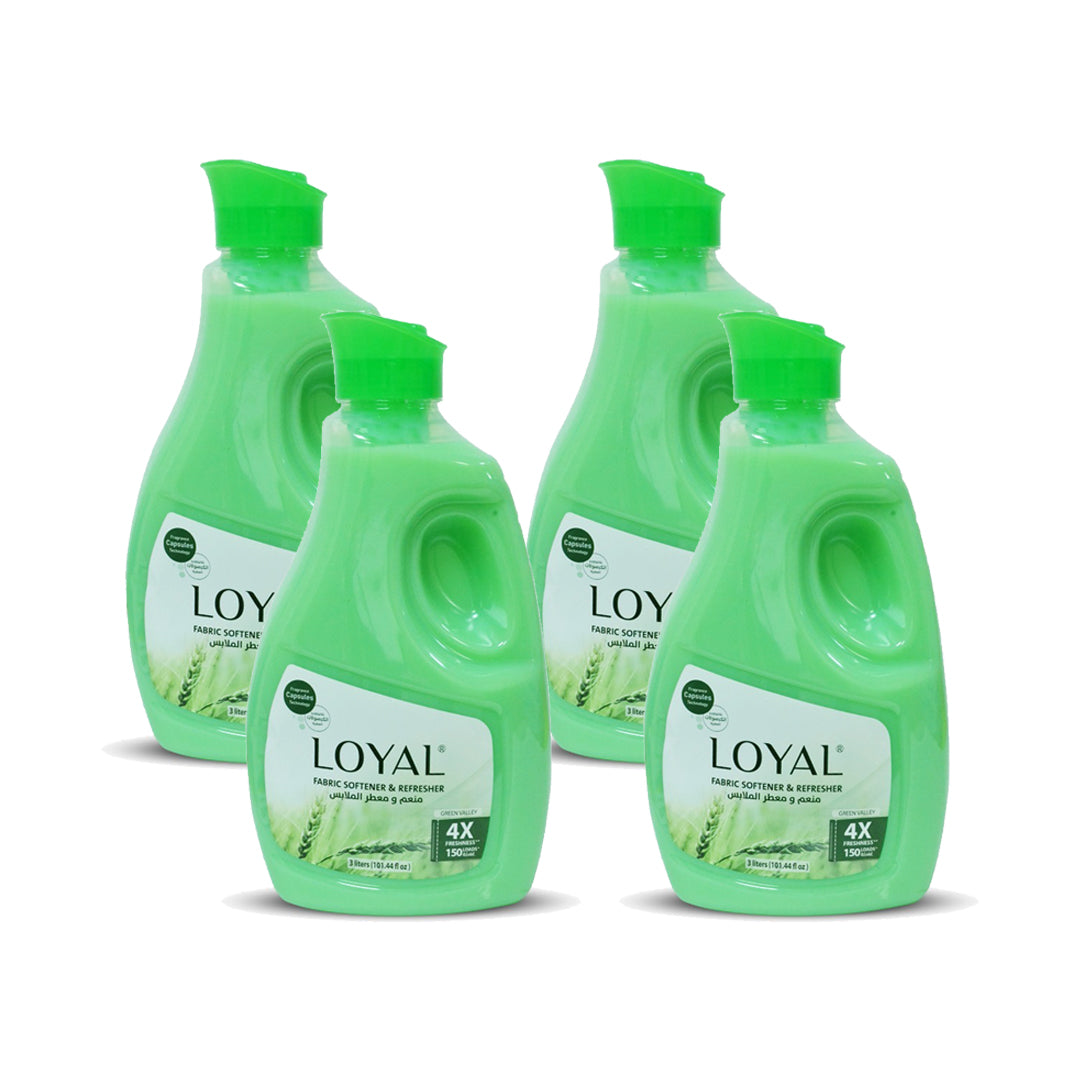 Loyal Fabric Softener & Refresher 3L Green-Pack of 4