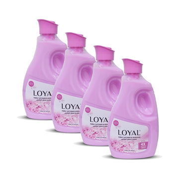 منعم ومنعش الأقمشة لويال 3 لتر، لون وردي ناعم - عبوة من 4 قطع