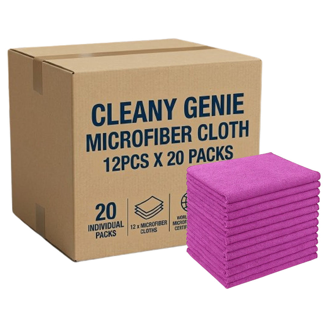 CLEANY GENIE Microfiber Cloth Pink 12Pcs Pack of 20