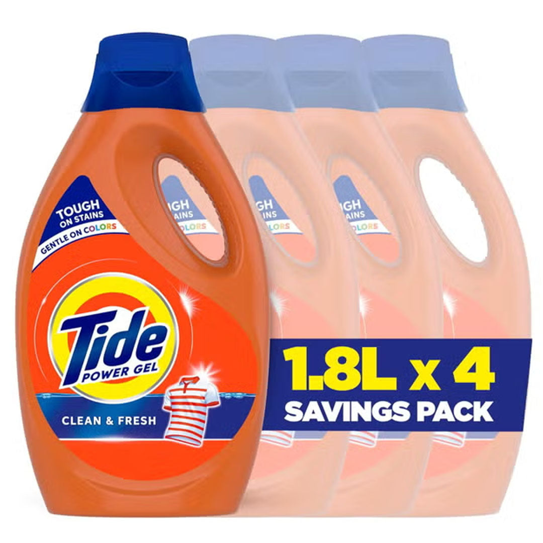 TIDE POWER GEL CLEAN & FRESH 1.8L-Pack of 4
