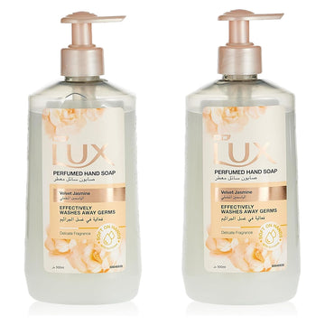 غسول لليدين معطر من لوكس، 500 مل، الياسمين المخملي (عبوة مزدوجة)