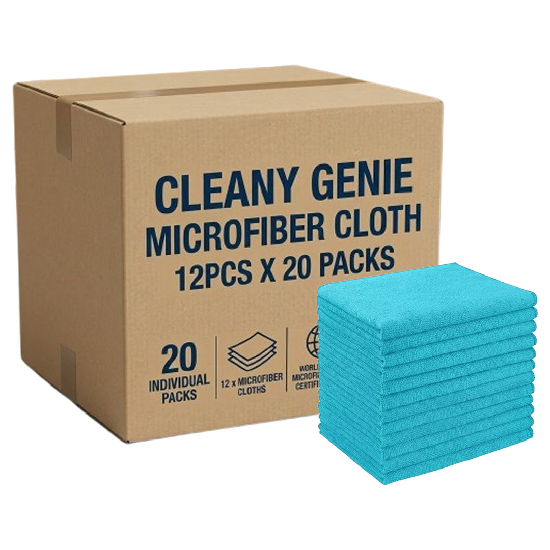 CLEANY GENIE Microfiber Cloth Blue 12Pcs Pack of 20