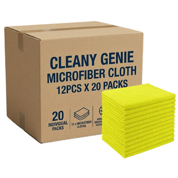 CLEANY GENIE Microfiber Cloth Yellow 12Pcs Pack of 20