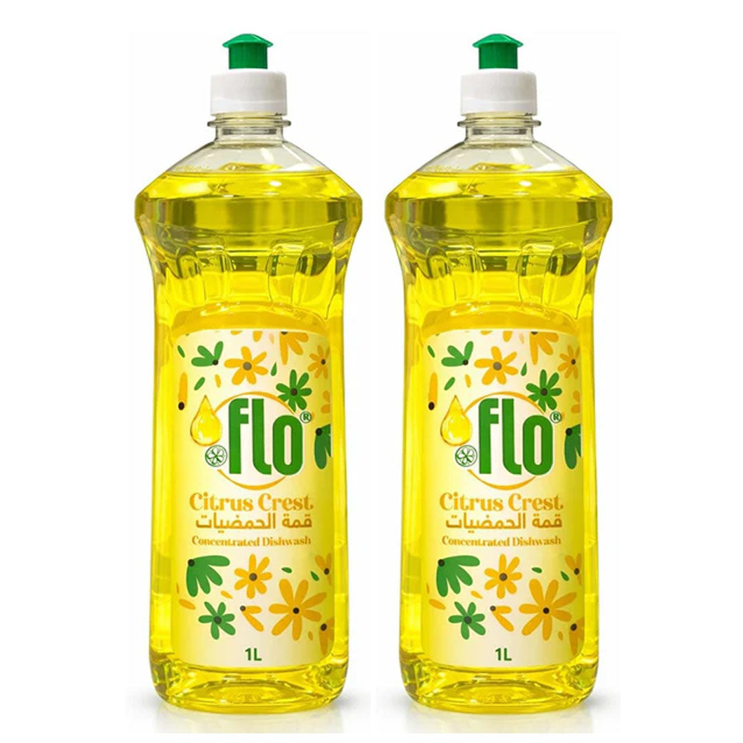 FLO Concentrated Dishwash Citrus Crest 1L  |  Pack Of 2