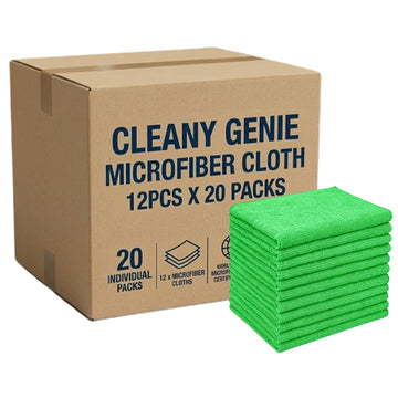 CLEANY GENIE Microfiber Cloth Green 12Pcs Pack of 20