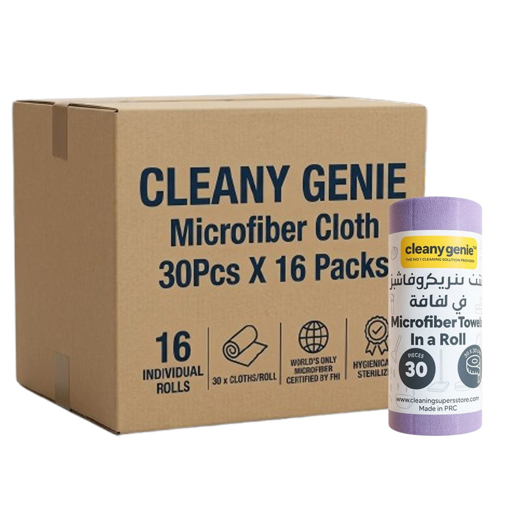 CLEANY GENIE Microfiber Cloth Tear A Towel - PURPLE-Pack of 16