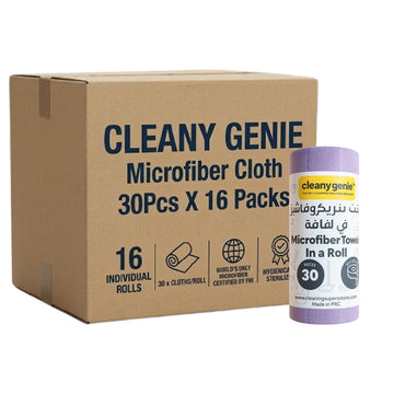 CLEANY GENIE Microfiber Cloth Tear A Towel - PURPLE-Pack of 16