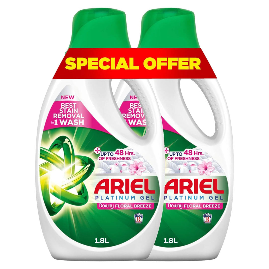 Ariel Laundry Gel 1.8L Downy Floral Breeze (Twin Pack)