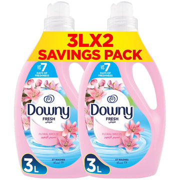 Downy Floral Breeze 3L Dual Pack, Regular Fabric Softener, Dilute
