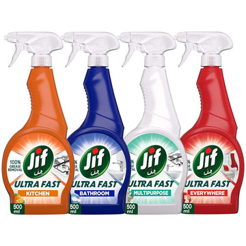 Jif Cleaning Trigger Bundle , Kitchen, Bathroom , Multipurpose ,Everywhere 500ml x 4