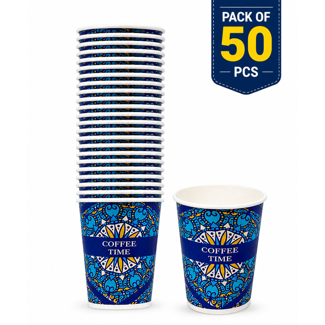 Paper Cups Coffee Time 12oz  50 PCS