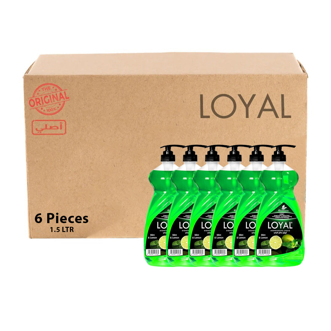 LOYAL Dishwashing Liquid Lime 1.5L | Pack of 6 |