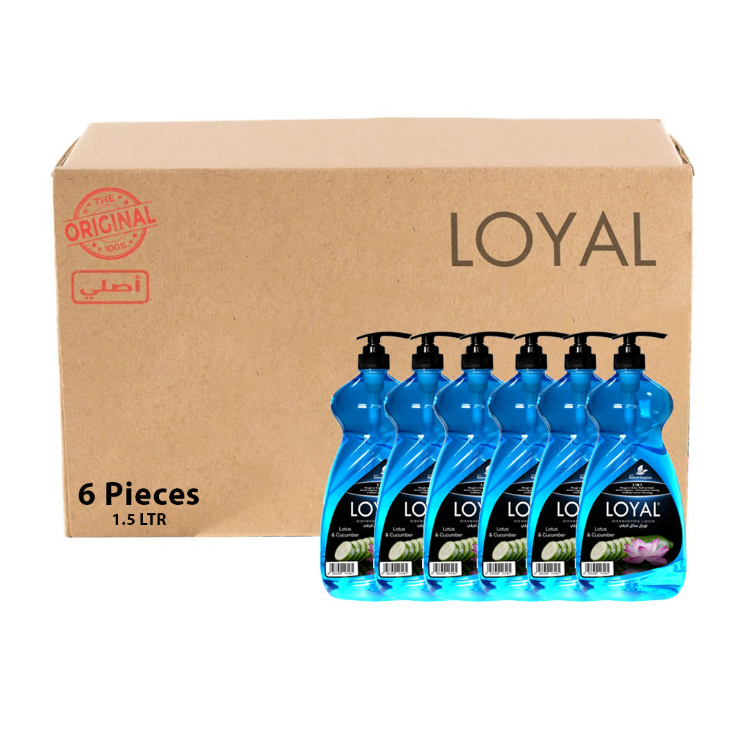 LOYAL Dishwashing Liquid Lotus& Cucumber 1.5L | Pack of 6 |